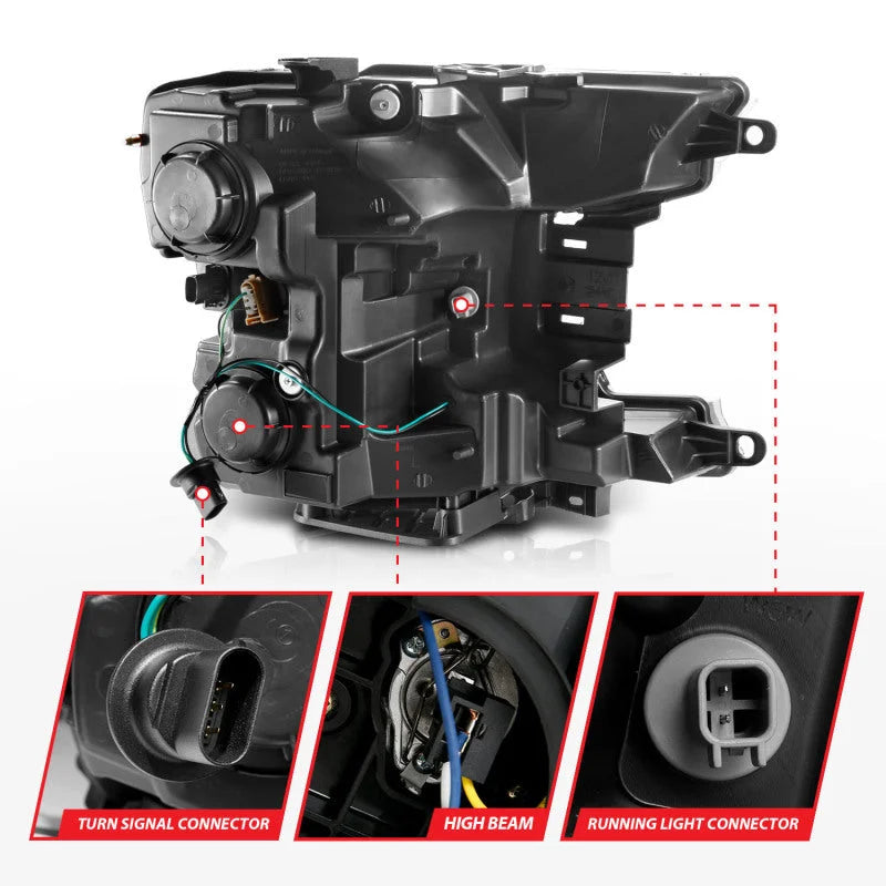 ANZO 2018-2019 Ford F-150 Projector Plank Style H.L. Black Amber (Without Switchback) - Additional View 8