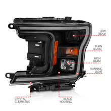 Load image into Gallery viewer, ANZO 2018-2019 Ford F-150 Projector Plank Style H.L. Black Amber (Without Switchback) - Additional View 10