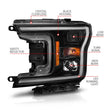Load image into Gallery viewer, ANZO 2018-2020 Ford F-150 Projector Headlight w/ Plank Style Switchback Black Housing - Additional View 7