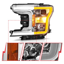 Load image into Gallery viewer, ANZO 2018-2020 Ford F-150 Projector Headlight w/Plank Style Switchback Chrome Housing - Back View