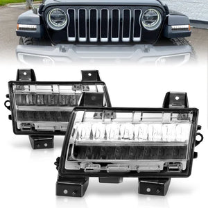 ANZO 2018-2021 Jeep Wrangler LED Side Markers Chrome Housing Clear Lens w/ Sequential Signal - Main Product View