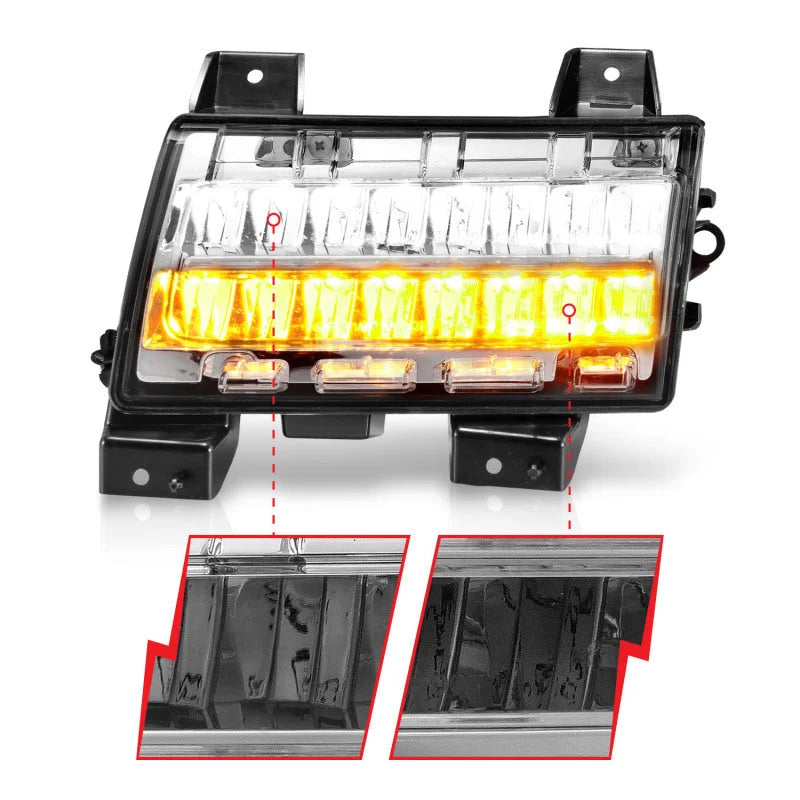 ANZO 2018-2021 Jeep Wrangler LED Side Markers Chrome Housing Clear Lens w/ Sequential Signal - Additional View 5