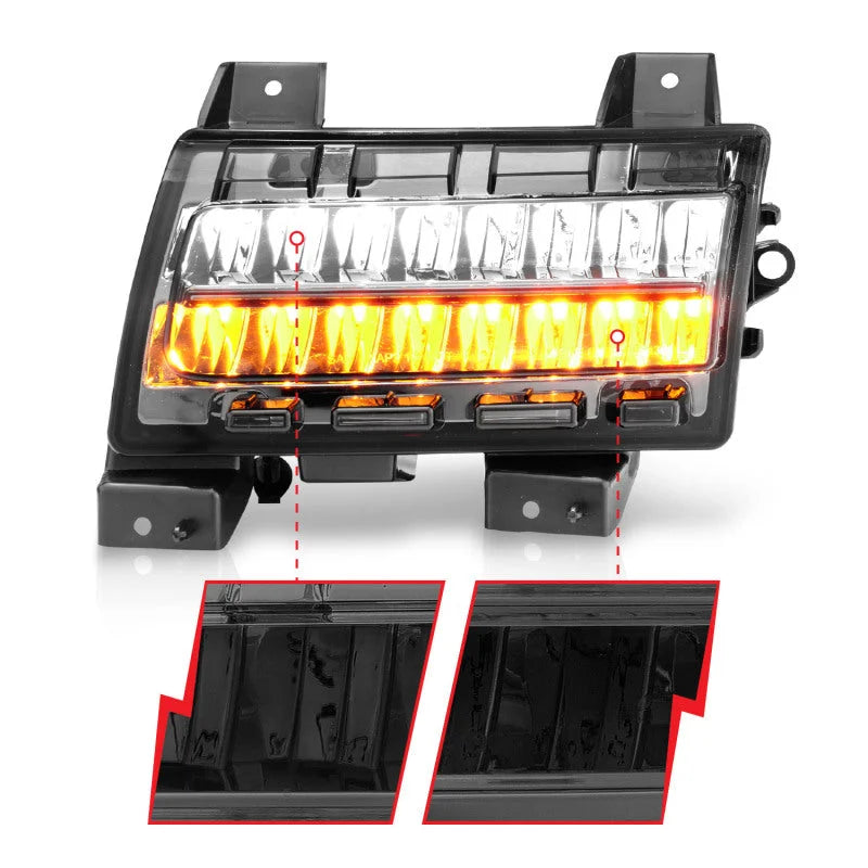 ANZO 2018-2021 Jeep Wrangler LED Side Markers Chrome Housing Smoke Lens w/ Seq. Signal Sport Bulb - Additional View 8