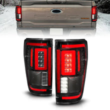 Load image into Gallery viewer, ANZO 21-23 Ford F-150 LED Taillights Seq. Signal w/BLIS Cover - Black Housing - Main Product View