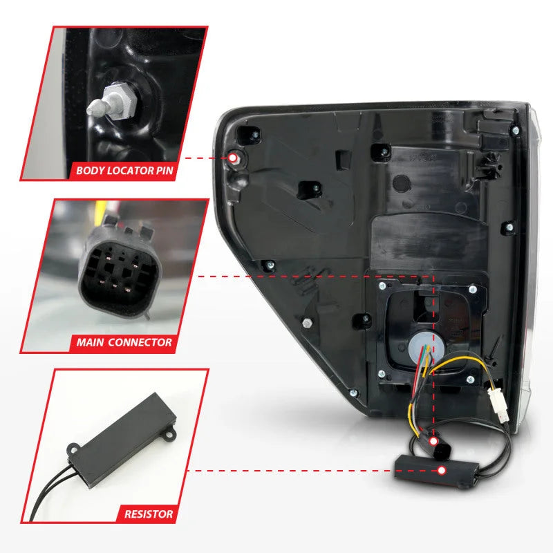 ANZO 21-23 Ford F-150 LED Taillights Seq. Signal w/BLIS Cover - Black Housing - Additional View 5