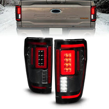 Load image into Gallery viewer, ANZO 21-23 Ford F-150 LED Taillights Seq. Signal w/BLIS Cover - Smoke Blk (For Factory Halogen ONLY) - Main Product View