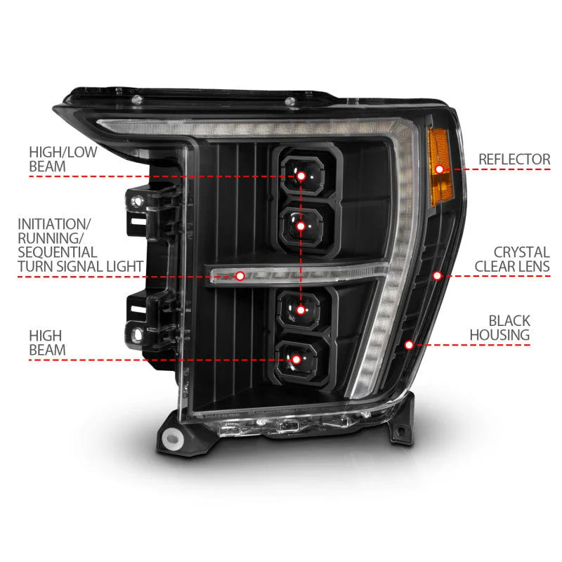 ANZO 21-23 Ford F-150 (w/Factory Halogen) Z-Series Full LED Proj Headlights - Driver Side ONLY - Additional View 5