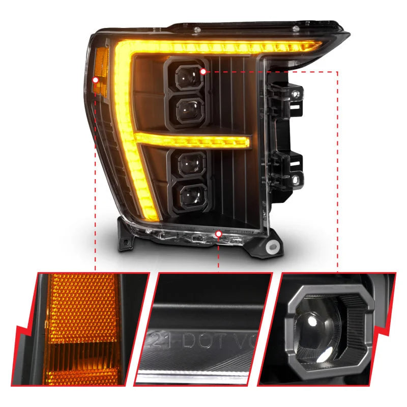 ANZO 21-23 Ford F-150 (w/Factory Halogen) Z-Series Full LED Proj Headlights - Pass. Side ONLY - Additional View 7