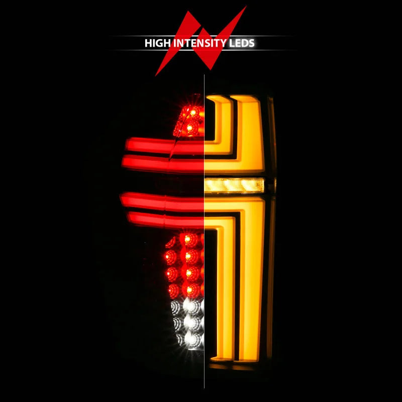 ANZO 21-24 Chevy Suburban/Tahoe Full LED Tail Lights SeqSig Black - Pair - Installation View