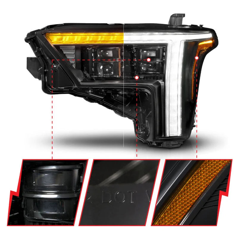 ANZO 22-24 Toyota Tundra (w/Factory LED Refl.) Z-Series Full LED Proj Headlights - Driver Side ONLY - Back View