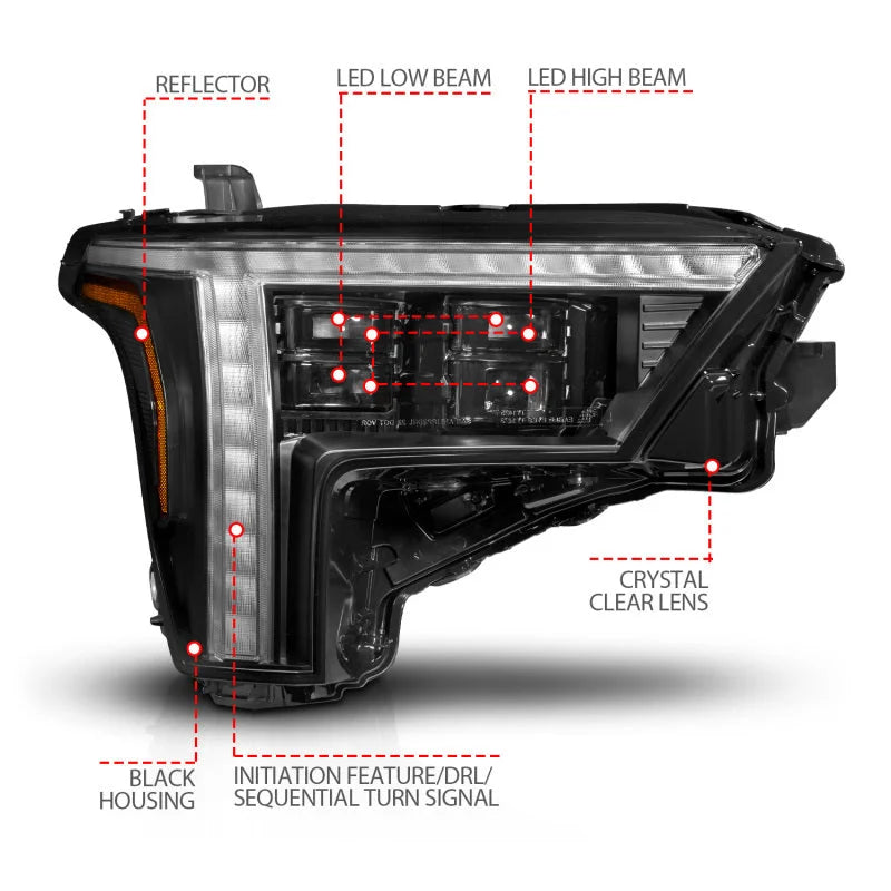 ANZO 22-24 Toyota Tundra (w/Factory LED Refl.) Z-Series Full LED Proj Headlights - Pass. Side ONLY - Additional View 9