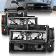 Load image into Gallery viewer, ANZO 88-98 Chevrolet C1500 Crystal Headlights Black - Main Product View