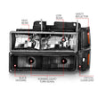 Load image into Gallery viewer, ANZO 88-98 Chevrolet C1500 Crystal Headlights Black - Back View