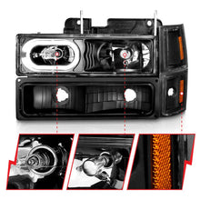 Load image into Gallery viewer, ANZO 88-98 Chevrolet C1500 Crystal Headlights Black Housing w/ Signal and Side Marker Lights - Installation View