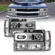 Load image into Gallery viewer, ANZO 88-98 Chevrolet C1500 Crystal Headlights Chrome Housing w/ Signal and Side Marker Lights - Main Product View