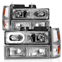 Load image into Gallery viewer, ANZO 88-98 Chevrolet C1500 Crystal Headlights Chrome Housing w/ Signal and Side Marker Lights - Side View