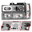 Load image into Gallery viewer, ANZO 88-98 Chevrolet C1500 Crystal Headlights Chrome Housing w/ Signal and Side Marker Lights - Back View