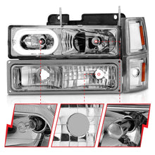 Load image into Gallery viewer, ANZO 88-98 Chevrolet C1500 Crystal Headlights Chrome Housing w/ Signal and Side Marker Lights - Back View