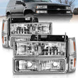 Load image into Gallery viewer, ANZO 88-98 Chevrolet C1500 Crystal Headlights Chrome w/ Signal and Side Marker Lights - Main Product View