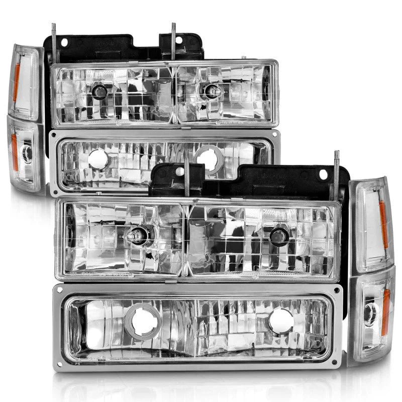 ANZO 88-98 Chevrolet C1500 Crystal Headlights Chrome w/ Signal and Side Marker Lights - Additional View 5