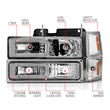 Load image into Gallery viewer, ANZO 88-98 Chevrolet C1500 Crystal Headlights w/Light Bar Chrome Housing w/ Signal Side Markers 8Pcs - Additional View 5