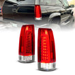 Load image into Gallery viewer, ANZO 88-99 Chevy C/K1500/2500/3500 Full LED Light Tube Taillights Chrome Housing Red/Clear Lens - Main Product View