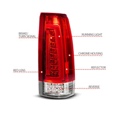 Load image into Gallery viewer, ANZO 88-99 Chevy C/K1500/2500/3500 Full LED Light Tube Taillights Chrome Housing Red/Clear Lens - Additional View 5