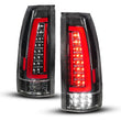 Load image into Gallery viewer, ANZO 88-99 Chevy/GMC C/K1500/2500/3500 Full LED Light Tube Taillights Black Housing Clear Lens - Main Product View