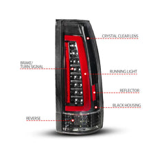 Load image into Gallery viewer, ANZO 88-99 Chevy/GMC C/K1500/2500/3500 Full LED Light Tube Taillights Black Housing Clear Lens - Back View