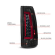 Load image into Gallery viewer, ANZO 88-99 Chevy/GMC C/K1500/2500/3500 Full LED Light Tube Taillights Black Housing Smoke Lens - Additional View 6