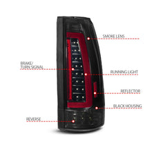 Load image into Gallery viewer, ANZO 88-99 Chevy/GMC C/K1500/2500/3500 Full LED Light Tube Taillights Black Housing Smoke Lens - Additional View 6