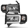 Load image into Gallery viewer, ANZO 94-02 Dodge RAM Crystal Headlight - w/ Light Bar Black Housing - Additional View 6