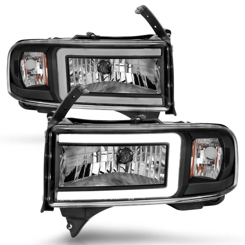 ANZO 94-02 Dodge RAM Crystal Headlight - w/ Light Bar Black Housing - Additional View 6
