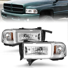 Load image into Gallery viewer, ANZO 94-02 Dodge RAM Crystal Headlight - w/ Light Bar Chrome Housing - Main Product View