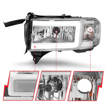 Load image into Gallery viewer, ANZO 94-02 Dodge RAM Crystal Headlight - w/ Light Bar Chrome Housing - Additional View 5