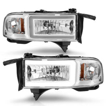 Load image into Gallery viewer, ANZO 94-02 Dodge RAM Crystal Headlight - w/ Light Bar Chrome Housing - Additional View 6