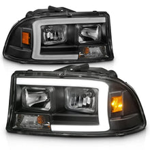 Load image into Gallery viewer, ANZO 97-04 Dodge Dakota/Durango Crystal headlight Set w/ Light Bar Black Housing - Installation View