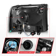 Load image into Gallery viewer, ANZO 99-04 Ford F250/F350/F450/Excursion (excl. 99) Crystal Headlights - w/ Light Bar Black Housing - Installation View