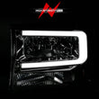 Load image into Gallery viewer, ANZO 99-04 Ford F250/F350/F450/Excursion (excl. 99) Crystal Headlights - w/ Light Bar Chrome Housing - Installation View
