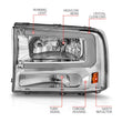 Load image into Gallery viewer, ANZO 99-04 Ford F250/F350/F450/Excursion (excl. 99) Crystal Headlights - w/ Light Bar Chrome Housing - Additional View 5