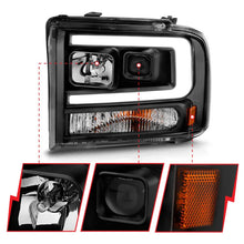 Load image into Gallery viewer, ANZO 99-04 Ford F250/F350/F450/Excursion (excl 99) Projector Headlights - w/ Light Bar Black Housing - Additional View 5