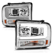 Load image into Gallery viewer, ANZO 99-04 Ford F250/F350/F450/Excursion (excl 99) Projector Headlights - w/Light Bar Chrome Housing - Additional View 6