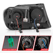 Load image into Gallery viewer, ANZO 99-04 Jeep Grand Cherokee Crystal Headlights - w/ Light Bar Black Housing - Side View