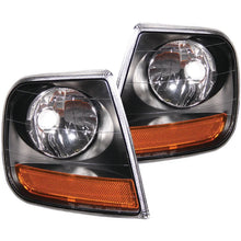 Load image into Gallery viewer, ANZO Corner Lights 1997-2003 Ford F-150 HARLEY DAVIDSON Style Corner Lights Black w/ Amber Reflector - Main Product View
