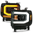 Load image into Gallery viewer, ANZO GMC SIERRA 1500 14-15 2500H/15-19 Projector Headlight Plank Style Black w/ Switchback (Halogen) - Additional View 5