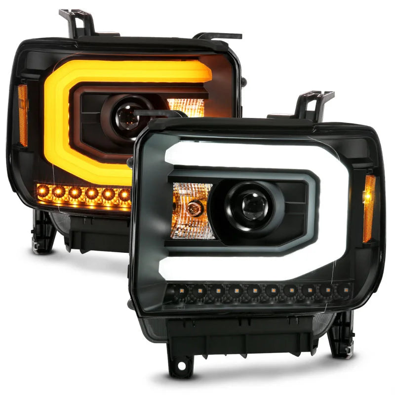ANZO GMC SIERRA 1500 14-15 2500H/15-19 Projector Headlight Plank Style Black w/ Switchback (Halogen) - Additional View 5