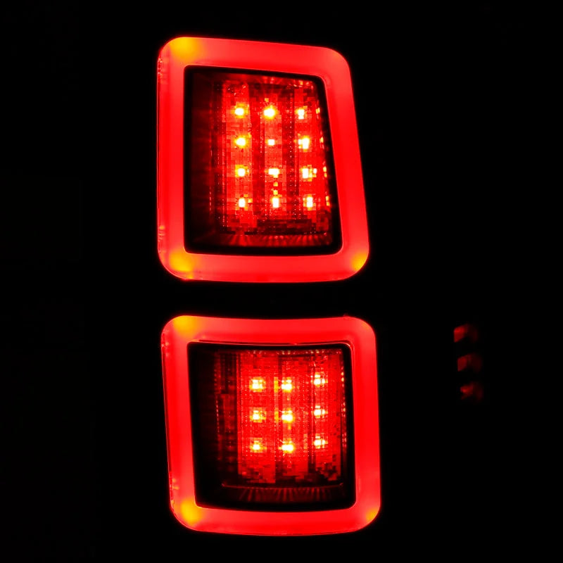 ANZO LED Black 13-17 Dodge Ram 1500/2500/3500 LED Taillights Black - Back View
