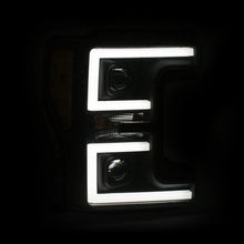 Load image into Gallery viewer, ANZO LED Headlights 17-18 Ford F-250 Super Duty Plank-Style L.E.D. Headlight Black (Pair) - Installation View