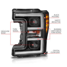 Load image into Gallery viewer, ANZO LED Headlights 17-18 Ford F-250 Super Duty Plank-Style L.E.D. Headlight Black (Pair) - Additional View 7