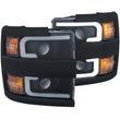 Load image into Gallery viewer, ANZO Projector Headlights 15-17 Chevrolet Silverado 2500HD / 3500HD Black w/ Black Rim - Side View